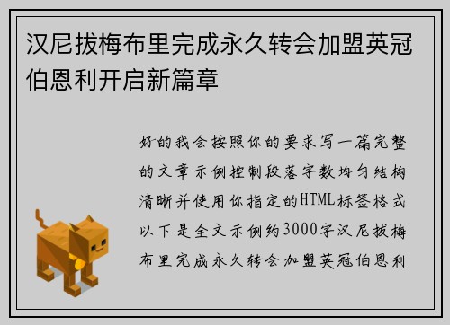 汉尼拔梅布里完成永久转会加盟英冠伯恩利开启新篇章 汉尼拔梅布里完成永久转会加盟英冠伯恩利开启新篇章